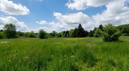 Obraz premium summer landscape with lake and mountains