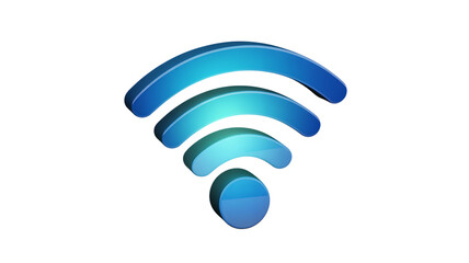 3D rendered WiFi symbol, vibrant blue gradient, perfect for technology, internet, and connectivity