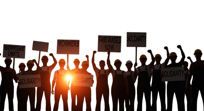 Workers Protesting for Fair Wages detailed illustration featuring career, construction, job, reform, protest, voice design concept for modern