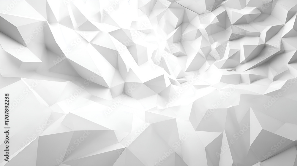 Poster abstract white geometric shapes form a textured angular landscape