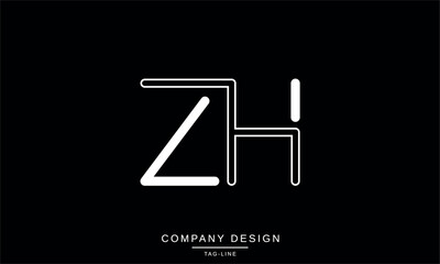 ZH, HZ, Z, H Abstract Letters Logo Monogram Design Font Icon Vector Initials