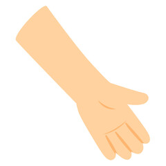 Human hand with five fingers, simple body part illustration ideal for gestures or educational designs.