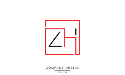 ZH, HZ, Z, H Abstract Letters Logo Monogram Design Font Icon Vector Initials