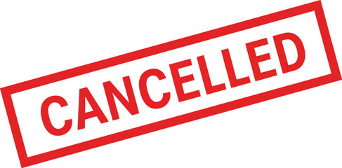 Cancelled stamp image for event cancellation notice design asset