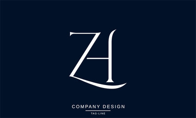 ZH, HZ, Z, H Abstract Letters Logo Monogram Design Font