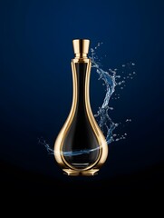 elegant perfume bottle mockup water splash