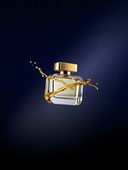 elegant perfume bottle mockup water splash