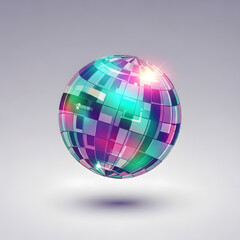 Obraz premium Gradient Sphere with Squared Segments and Shine, Abstract Decorative Background