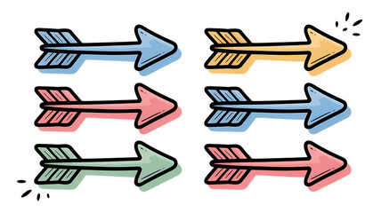 Colorful hand-drawn arrows pointing right, perfect for marketing, design, and navigation