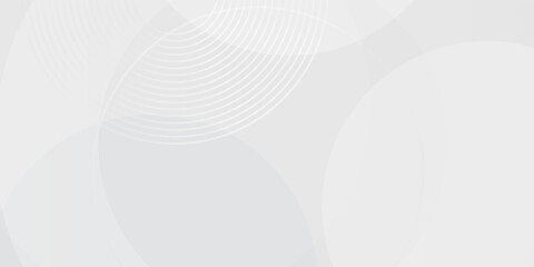 White geometric abstract background overlap layer on bright space with lines effect decoration. Modern graphic design element circles style concept for banner.