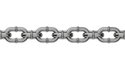 Strong metallic chain links representing strength, security, connection, and teamwork across a dark backdrop