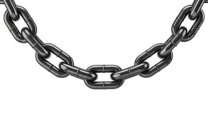 Strong steel chain links hanging against a black backdrop, perfect for concepts of connection and strength