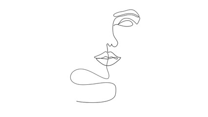 Beauty face line art in QHD resolution