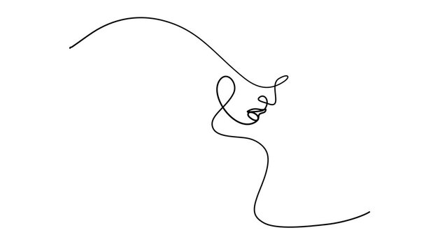 Beauty face line art in QHD resolution 