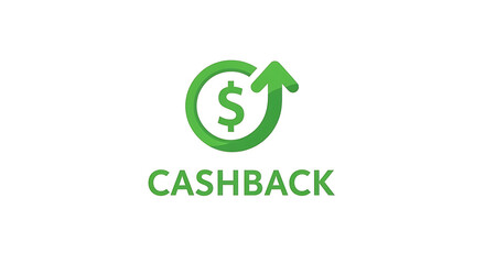 A green cashback logo featuring a dollar sign with an arrow circling above the word cashback in green ai generated