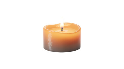 Burning candle with warm glow, creating a cozy ambiance for relaxation and peaceful moments