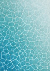 An abstract image featuring a gradient teal, cracked-glass or mosaic-like pattern.  The texture is irregular and resembles a network of cells