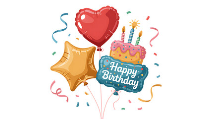 Celebrate a special birthday with balloons, cake, and confetti for unforgettable joy