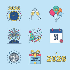 happy 2026 new year asset design resource