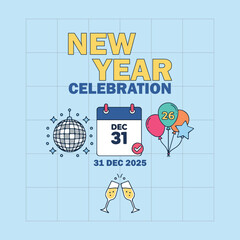 happy 2026 new year asset design resource