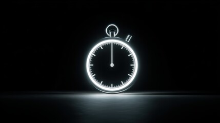 Glowing stopwatch on a dark background