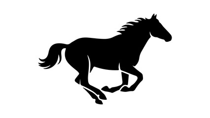 Running horse silhouette with transparent background