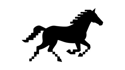 Running horse silhouette with transparent background