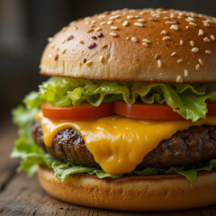 Healthy cheese burger