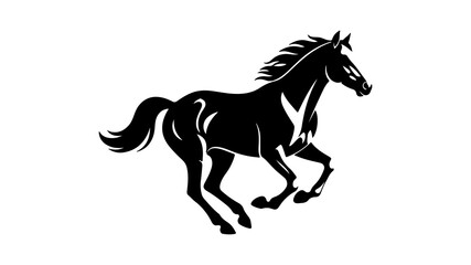 Fototapeta premium Running horse silhouette with transparent background