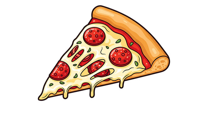 A single slice of pepperoni pizza with melting cheese and a golden crust on a white background ai generated