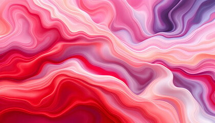 Obraz premium Flowing abstract swirls in pink, red, and purple tones.