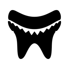Shark tooth with transparent background