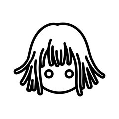 Simple face outline with transparent background