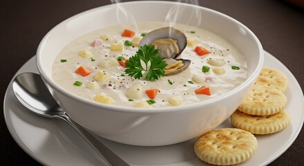 cream of broccoli soup with croutons
