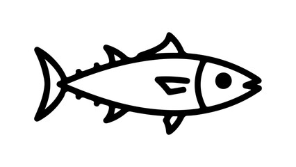 Simple fish outline with transparent background
