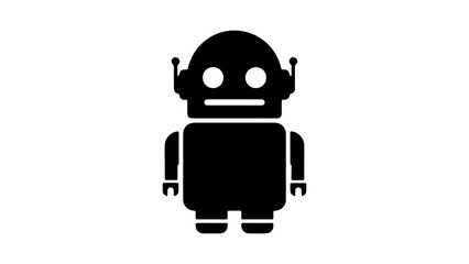 Simple robot icon with transparent background