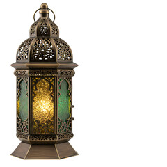 Elegant Metal Lantern Ramadan Decor Festive Lighting Moroccan Style on transparent background