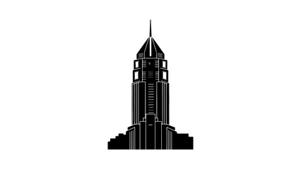 Obraz premium Skyscraper silhouette with transparent background