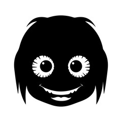 Smiling face icon with transparent background