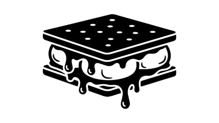 S'more dessert with transparent background