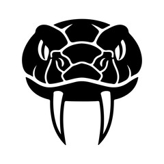 Snake head emblem with transparent background