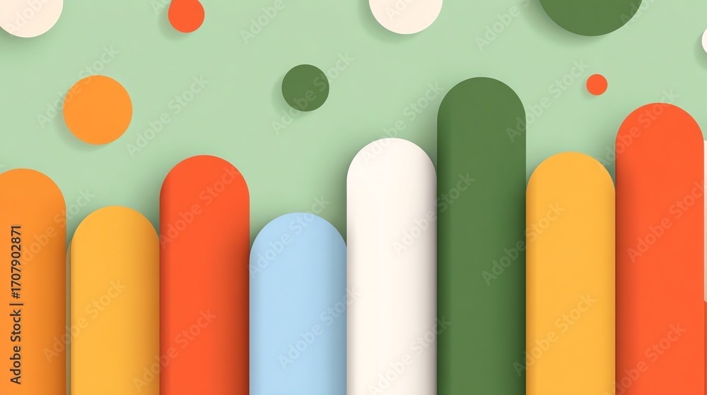 Poster abstract colorful background with geometric shapes and playful modern design