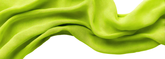 Vibrant lime green fabric drapes elegantly