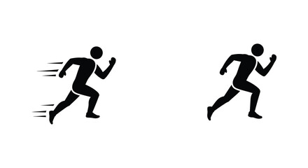 two figures running side by side in motion