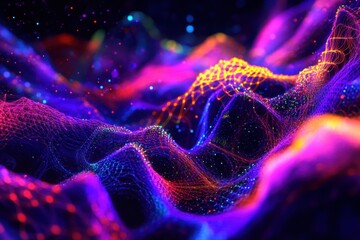 Abstract purple waves digital art