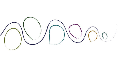 Hand-drawn swirl lines with circular patterns forming abstract doodles in vibrant pink,green, and purple. Minimal contemporary art design ideal for textile,wrapping, background,and surface decoration,