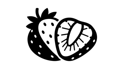 Strawberry and half with transparent background