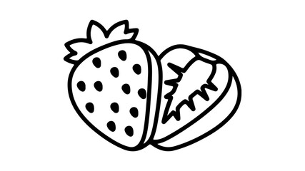 Strawberry cut in half with transparent background