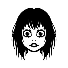 Stylized girl face with transparent background