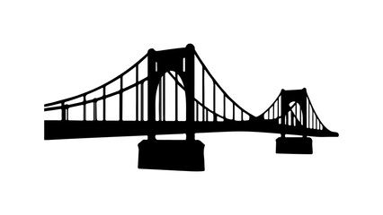 Suspension bridge with transparent background